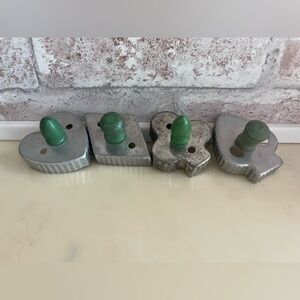 Vintage, Set of Bridge (cards) Metal Cookie Cutters with Green Handles